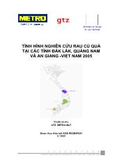 Đề tài Tình hình nghiên cứu rau củ quả tại các tỉnh Đắk Lắk, Quảng Nam và An giang - Việt Nam năm 2005