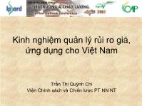 Kinh nghiệm quản lý rủi ro giá, ứng dụng cho Việt Nam