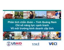 Phân tích chuẩn đoán tỉnh Quảng Nam - Chỉ số năng lực cạnh tranh về môi trường kinh doanh cấp tỉnh