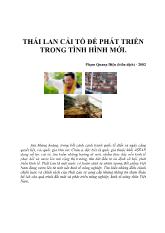 Thái lan cải tổ để phát triển trong tình hình mới