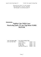 Tiểu luận Nghiên cứu chiến lược marketing quốc tế của tập đoàn Ford Motor