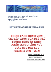 Đề tài Chính sách động viên thuyết phục của phó thủ tướng Nguyễn Thiện Nhân trong lĩnh vực giáo dục đại học (giai đoạn 2006–2010)