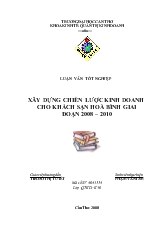 Luận văn Xây dựng chiến lược kinh doanh cho khách sạn Hoà Bình giai đoạn 2008–2010