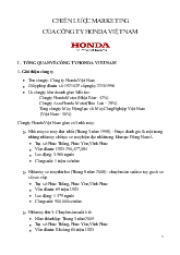 Đề tài Chiến lược marketing của công ty Honda Việt Nam