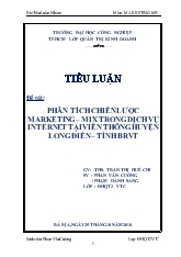 Tiểu luận Phân tích chiến lược marketing – mix trong dịch vụ Internet tại viễn thông huyện Long Điền, tỉnh Bà Rịa Vũng Tàu