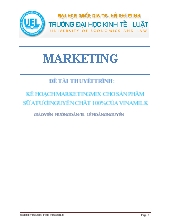 Đề tài Kế hoạch marketing - Mix cho sản phẩm sữa tươi nguyên chất 100% của Vinamilk