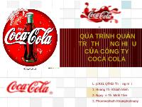 Đề tài Quá trình quản trị thương hiệu của công ty Coca-Cola