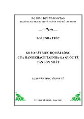 Luận văn Khảo sát mức độ hài lòng của hành khách tại nhà ga quốc tế Tân Sơn Nhất
