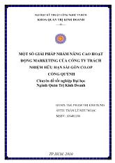 Chuyên đề Một số giải pháp nhằm nâng cao hoạt động marketing của công ty TNHH Sài Gòn Cống Quỳnh