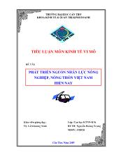 Tiểu luận Phát triển nguồn nhân lực nông nghiệp, nông thôn Việt Nam hiện nay
