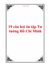 19 câu hỏi ôn tập Tư tưởng Hồ Chí Minh