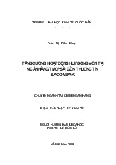 Luận văn Tăng cường hoạt động huy động vốn tại ngân hàng thương mại cổ phần Sài Gòn Thương Tín SacomBank