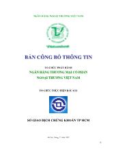Bản công bố thông tin tổ chức phát hành ngân hàng thương mại cổ phần ngoại thương Việt Nam VietcomBank