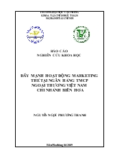 Đề tài Đẩy mạnh hoạt động marketing thẻ tại ngân hàng thương mại cổ phần ngoại thương Việt Nam chi nhánh Biên Hòa
