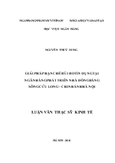 Luận văn Giải pháp hạn chế rủi ro tín dụng tại ngân hàng phát triển nhà đồng bằng sông Cửu Long chi nhánh Hà Nội