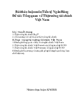 Đề tài Tổng quan về thị trường tài chính Việt Nam