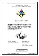 Luận văn Hoạt động tín dụng đối với thành phần kinh tế cá thể tại ngân hàng công thương chi nhánh Vĩnh Long