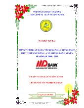 Chuyên đề Phân tích hoạt động tín dụng ngân hàng thương mại cổ phần phát triển Mê Kông chi nhánh Long Xuyên giai đoạn 2008-2010
