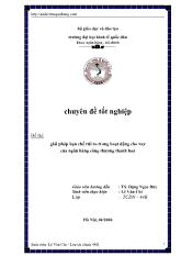 Chuyên đề Giải pháp hạn chế rủi ro trong hoạt động cho vay của ngân hàng công thương Thanh Hóa