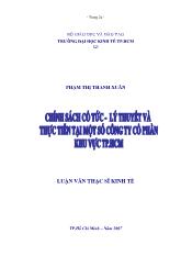 Luận văn Chính sách cổ tức, lý thuyết và thực tiễn tại một số công ty cổ phần khu vực TP HCM