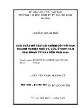 Luận văn Giải pháp hỗ trợ tài chính đối với các doanh nghiệp nhỏ và vừa ở Việt Nam giai đoạn từ nay đến năm 2010