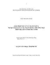 Luận văn Giải pháp xử lý và ngăn ngừa nợ quá hạn của các ngân hàng thương mại trên địa bàn tỉnh Trà Vinh