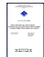 Luận văn Phân tích kết quả hoạt động kinh doanh tại ngân hàng nông nghiệp và phát triển nông thôn Sóc Trăng