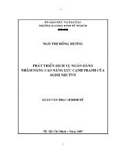 Luận văn Phát triển dịch vụ ngân hàng nhằm nâng cao năng lực cạnh tranh của Sở giao dịch II ngân hàng công thương Việt Nam