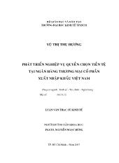 Luận văn Phát triển nghiệp vụ quyền chọn tiền tệ tại ngân hàng thương mại cổ phần xuất nhập khẩu Việt Nam