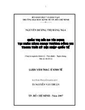 Luận văn Quản trị rủi ro tín dụng tại ngân hàng ngoại thương Đồng Nai trong thời kỳ hội nhập quốc tế