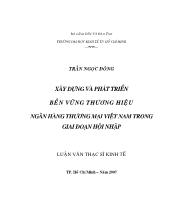 Luận văn Xây dựng và phát triển bền vững thương hiệu ngân hàng thương mại Việt Nam trong giai đoạn hội nhập