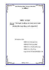 Tiểu luận Đánh giá tác động của chính sách tỷ giá hối đoái lên hoạt động xuất nhập khẩu