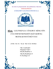 Đề tài Giải pháp gia tăng huy động vốn của ngân hàng thương mại trong điều kiện khủng hoảng kinh tế hiện nay