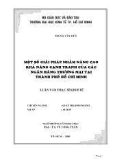 Luận văn Một số giải pháp nhằm nâng cao khả năng cạnh tranh của các ngân hàng thương mại tại Thành phố Hồ Chí Minh