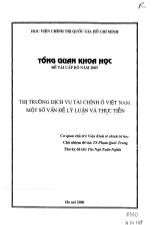 Đề tài Thị trường dịch vụ tài chính ở Việt Nam: Một số vấn đề lý luận và thực tiễn