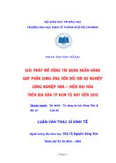 Luận văn Giải pháp mở rộng tín dụng ngân hàng góp phần cung ứng vốn đối với sự nghiệp công nghiệp hóa, hiện đại hóa trên địa bàn TP HCM từ nay đến 2010