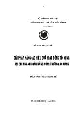 Luận văn Giải pháp nâng cao hiệu quả hoạt động tín dụng tại chi nhánh ngân hàng công thương An Giang