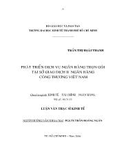 Luận văn Phát triển dịch vụ ngân hàng trọn gói tại Sở giao dịch II ngân hàng công thương Việt Nam