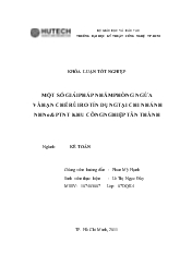 Khóa luận Một số giải pháp nhằm phòng ngừa và hạn chế rủi ro tín dụng tại ngân hàng nông nghiệp và phát triển nông thôn khu công nghiệp Tân Thành