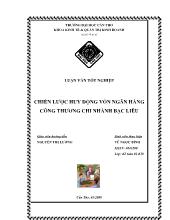Luận văn Chiến lược huy động vốn ngân hàng công thương chi nhánh Bạc Liêu