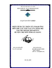 Luận văn Phân tích các nhân tố ảnh hưởng đến nhu cầu vốn vay của nông hộ tại chi nhánh ngân hàng nông nghiệp và phát triển nông thôn huyện Chợ Mới, tỉnh An Giang