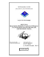 Luận văn Phân tích hoạt động tín dụng và quản lý tín dụng của ngân hàng Sài Gòn Thương Tín chi nhánh Sóc Trăng