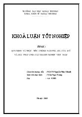 Khóa luận Quy định và thực tiễn chống bán phá giá của Mỹ và giải pháp cho các doanh nghiệp Việt Nam