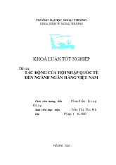 Khóa luận Tác động của hội nhập quốc tế đến ngành ngân hàng Việt Nam