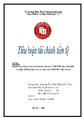 Tiểu luận Quản trị rủi ro thanh khoản của các ngân hàng thương mại trên thế giới và một số bài học rút ra cho các ngân hàng thương mại Việt Nam