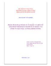 Chuyên đề Phân tích hoạt động xuất khẩu và một số giải pháp nhằm đẩy mạnh xuất khẩu tại công ty may mặc Sundia Bình Dương