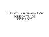 Hợp đồng mua bán ngoại thương Foreign Trade Contract