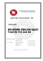 Tiểu luận So sánh chuẩn mực kế toán Việt Nam và chuẩn mực kế toán quốc tế VAS 02 và IAS 02