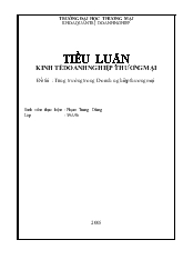 Tiểu luận Tăng trưởng trong doanh nghiệp thương mại