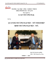 Đề tài Quan hệ thương mại Việt - Mỹ theo hiệp định thương mại Việt - Mỹ